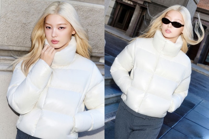 Yoonchae of KATSEYE models the Aritzia Super Puff jacket