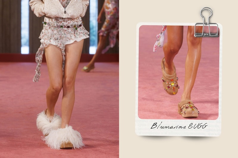 Blumarine x UGG SS27 聯名登場！David Koma 重塑 Enwrap Clog 華麗羽毛與水晶鞋款