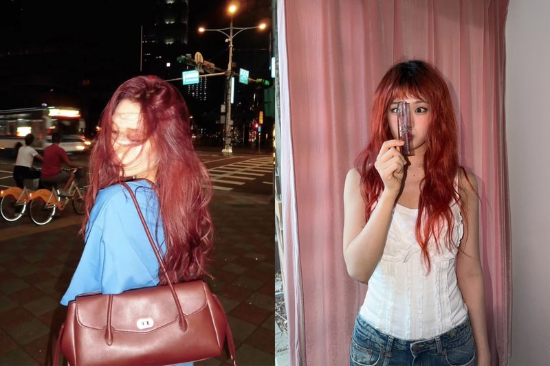 Korean female celebrities showing off vintage red hair color for Fall/Winter 2026