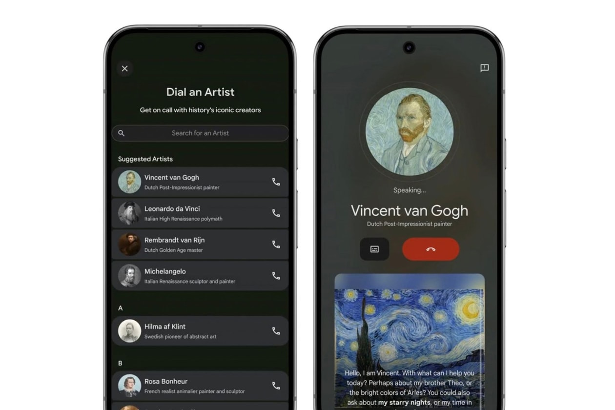 Google Arts &amp; Culture 15週年改版！推出 Dial-an-Artist AI對話功能