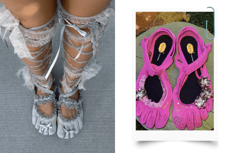 誰說五趾鞋只能走機能風？MetaGirl Studio 改造 Vibram，粉紅配色搭配水鑽太夢幻！