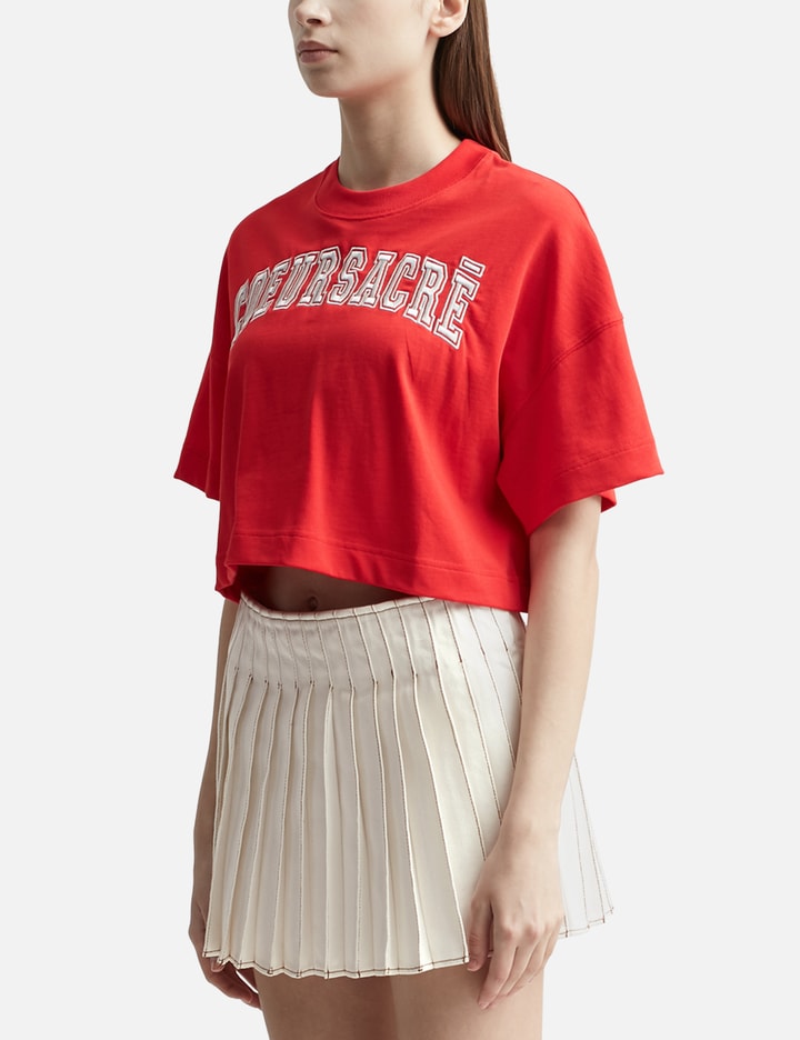 Shop Ami Alexandre Mattiussi Cropped Coeur Sacré T-shirt In Red