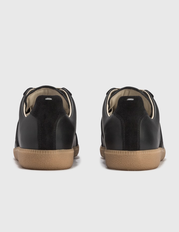 Maison Margiela Casual Low Top Sneakers With Suede Panels In Black