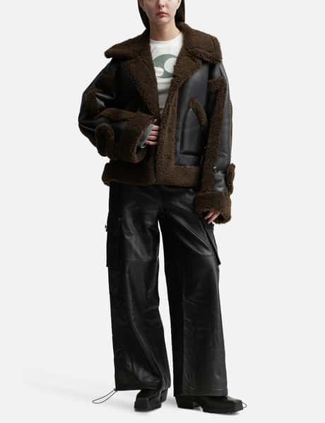 PANELED SHEARLING JACKET view 11