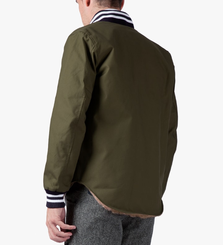 Army Green Shirt Tail Varsity Jacket Placeholder Image