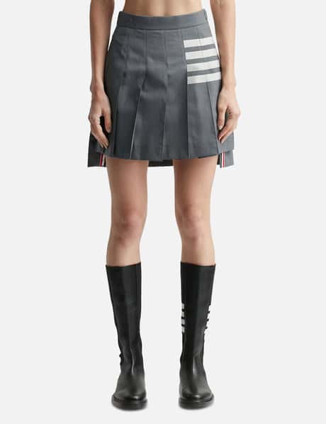Thom Browne Plain Weave Mini Pleated 4-Bar Skirt