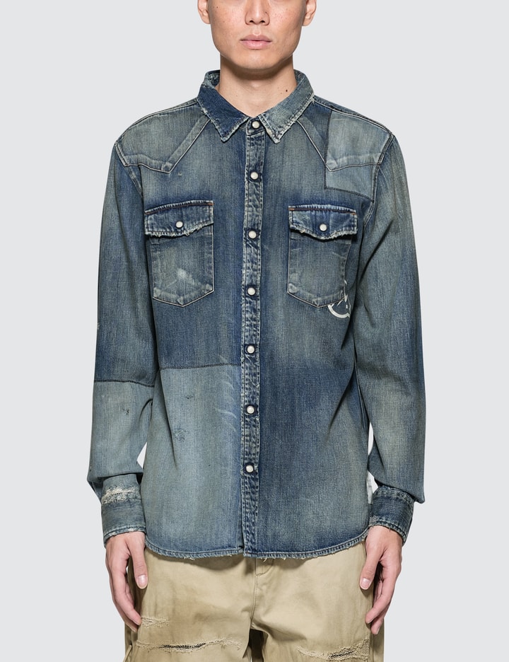 Patchwork Denim Shirt Placeholder Image