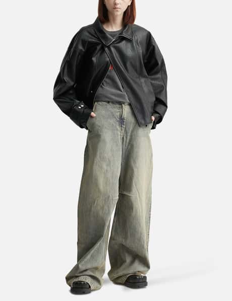 Faux Leather Bomber Jacket view 11