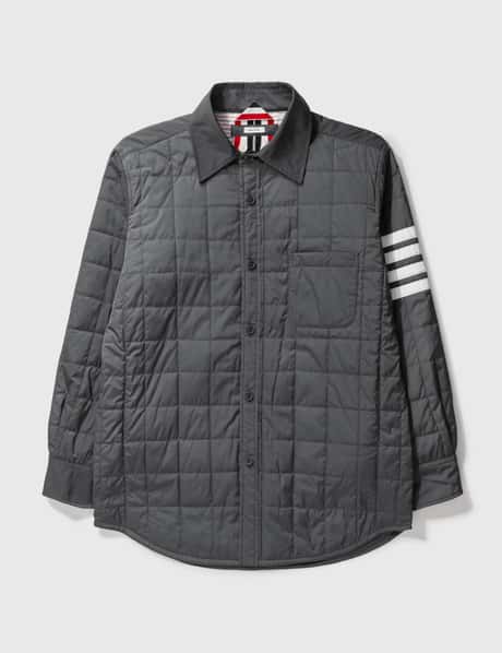 Thom Browne 폴리-트윌 4-바 다운 셔츠 재킷