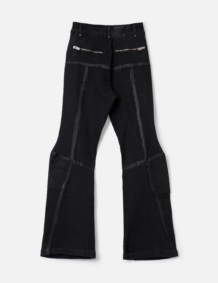 Padded Flared Painted Denim Pants Placeholder Image