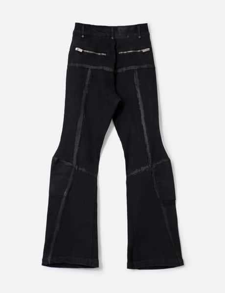 Padded Flared Painted Denim Pants view 8