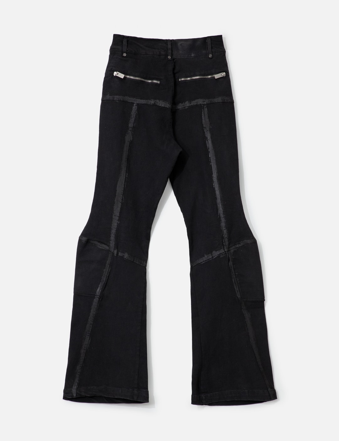 Padded Flared Painted Denim Pants view 9