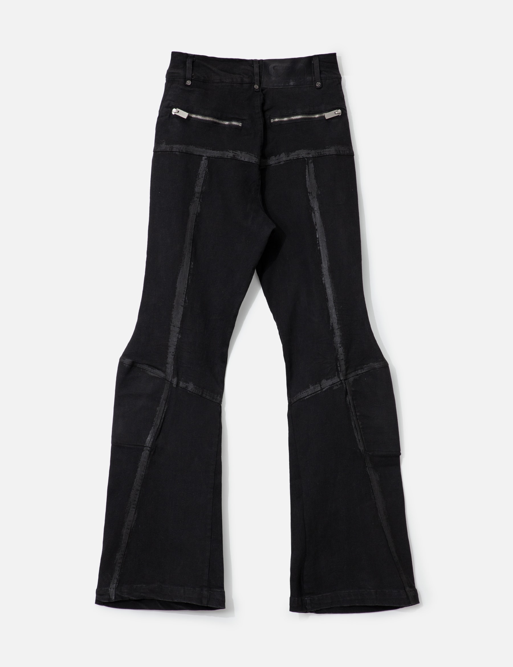 Padded Flared Painted Denim Pants view 17