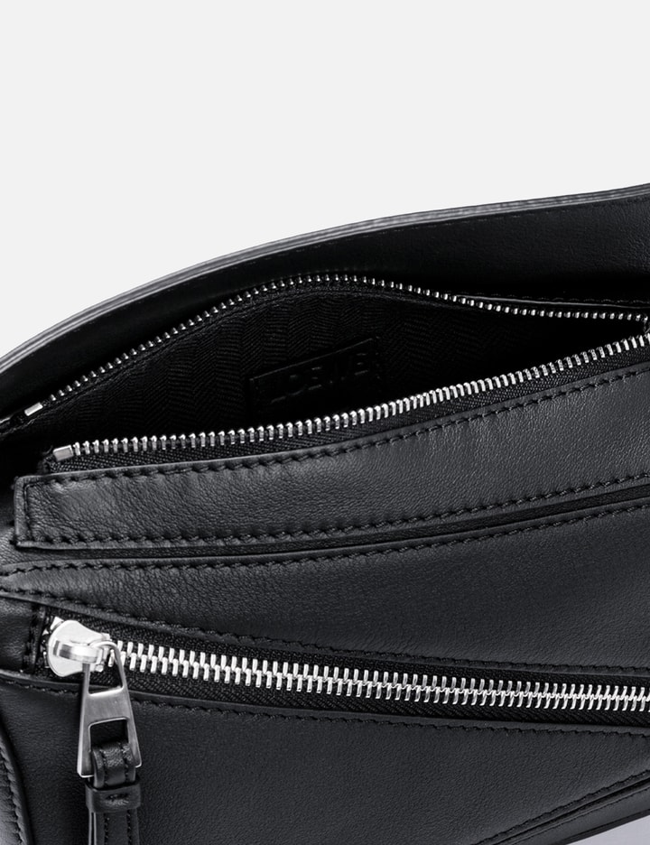 Loewe Puzzle Edge Mini Leather Belt Bag In Black