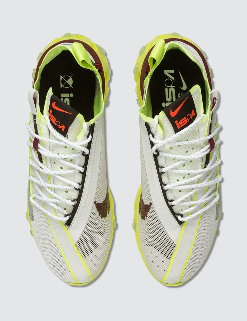 nike react runner ispa platinum tint volt glow team red