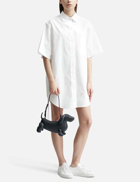 Thom Browne - SUPERSIZED GATHERED SHIRT DRESS | HBX Thom Browne - SUPERSIZED GATHERED SHIRT DRESS | HBX