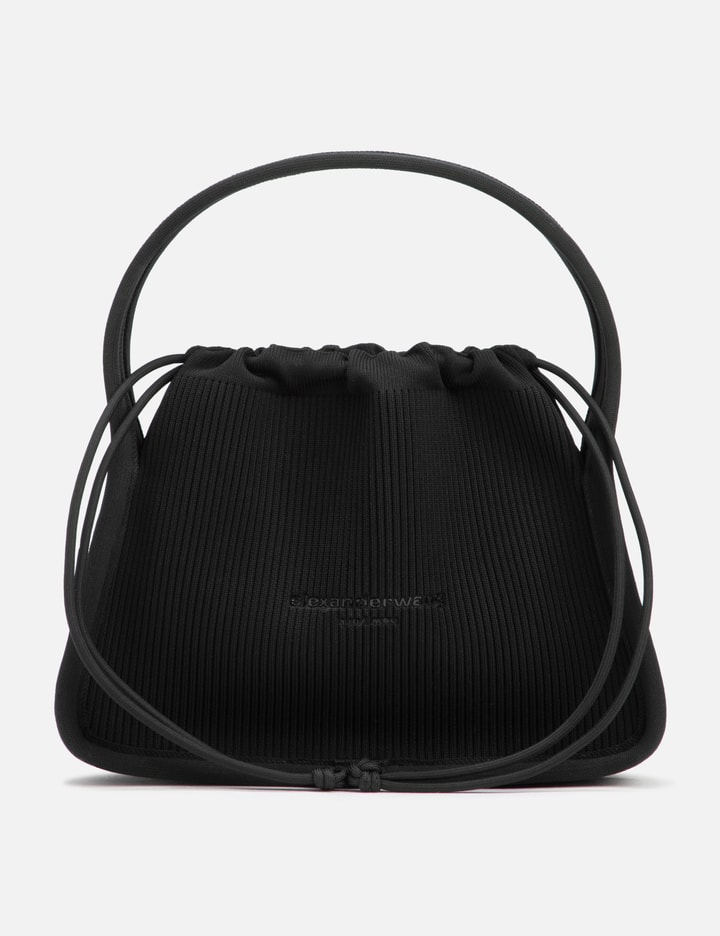 Alexander Wang Ryan Ribbed-knit Top Handle Bag In Black