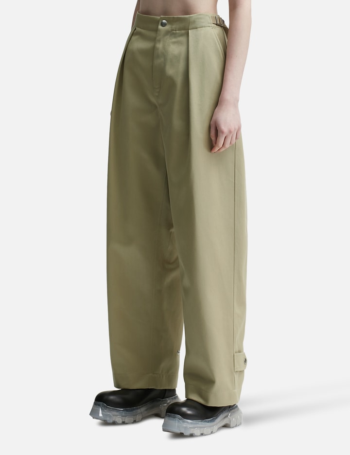 Shop Burberry Cotton Satin Trousers In Beige