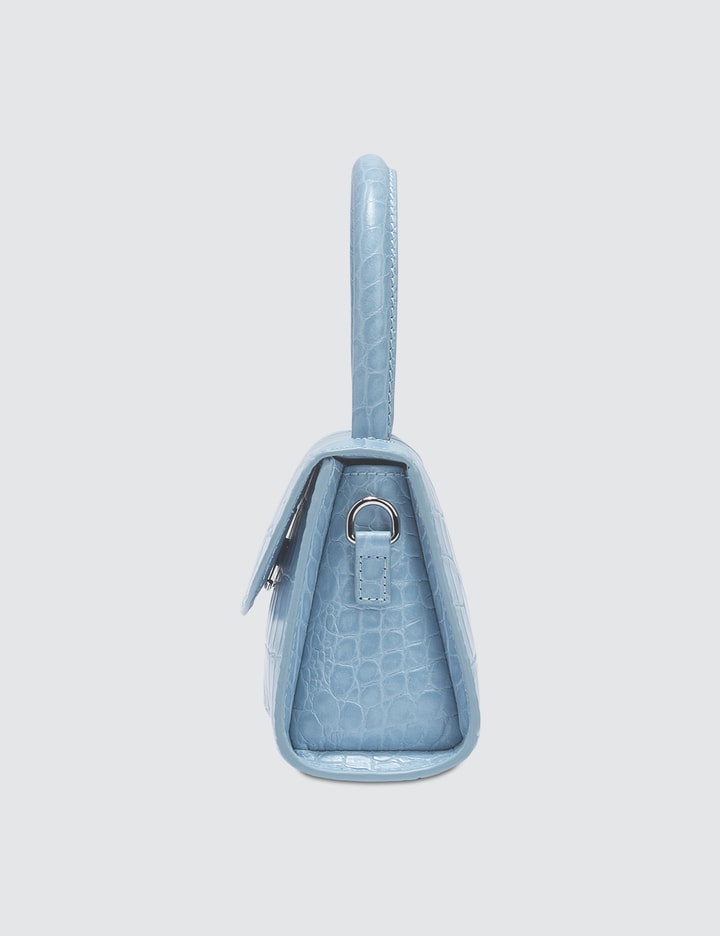 Mini Sky Blue Croco Embossed Leather Bag Placeholder Image