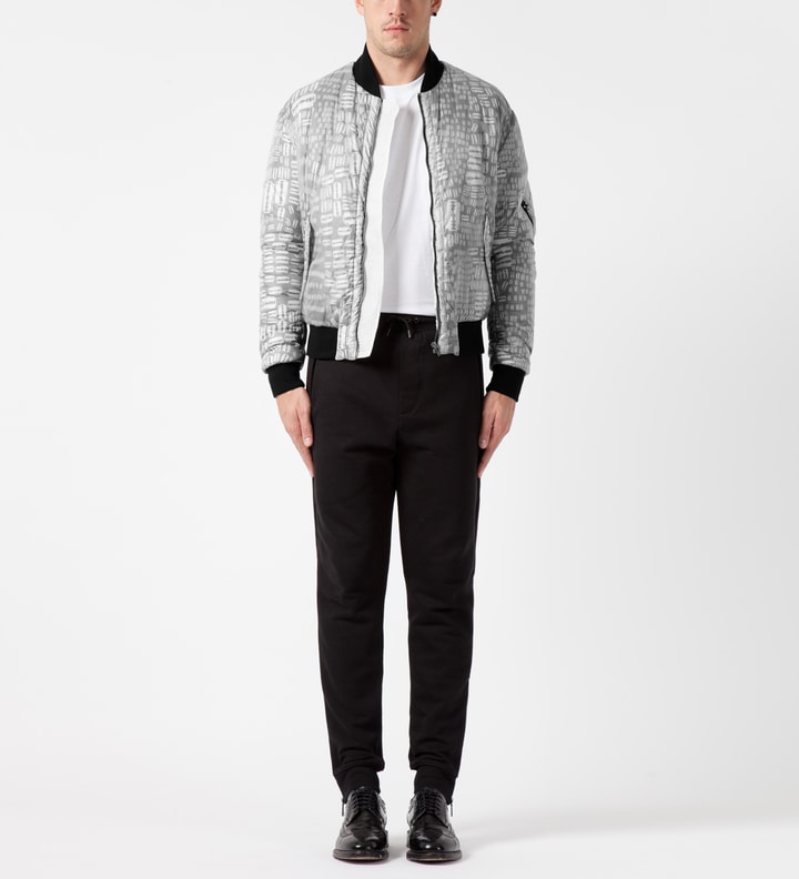 White Razor Print Padded MA-1 Jacket Placeholder Image