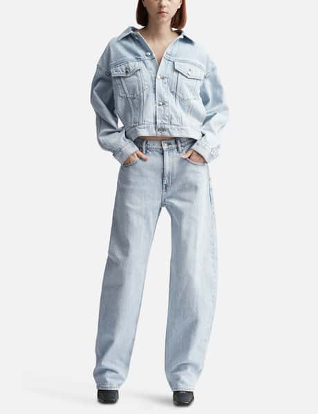 Zipped Sleeve Trucker Jacket In Denim view 11