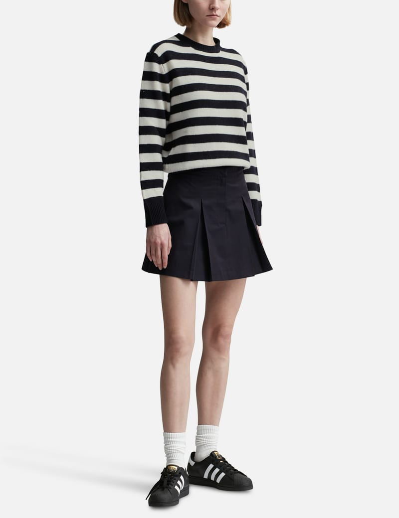 Serif Logo Double Pleated Skirt