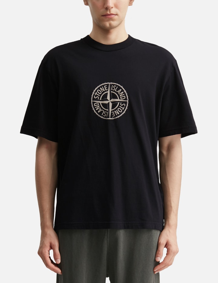 Stone Island Organic Cotton Jersey Regular Fit T-Shirt With Light Compass Print