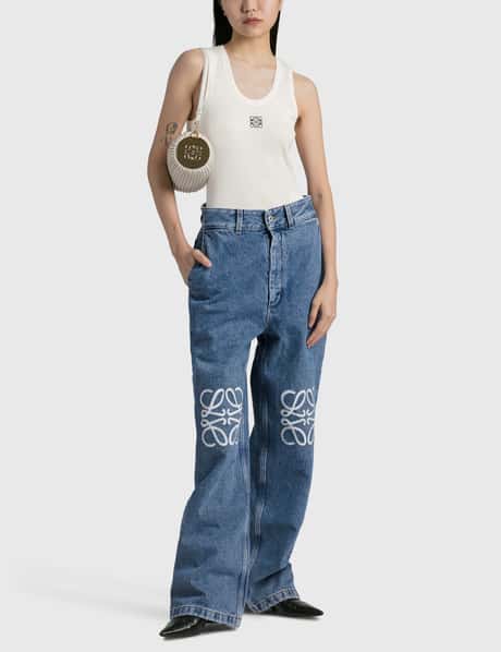 Loewe Anagram Embroidered Jersey Track Pants - Women - Navy Pants - L