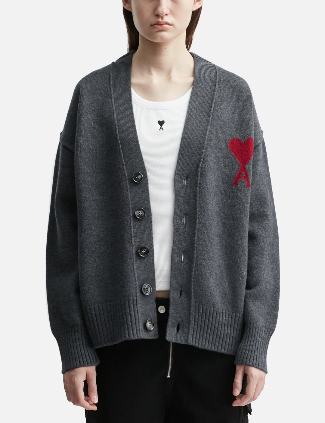 Cardigan With Contrasted Ami De Coeur Cardigan With Contrasted Ami De Coeur