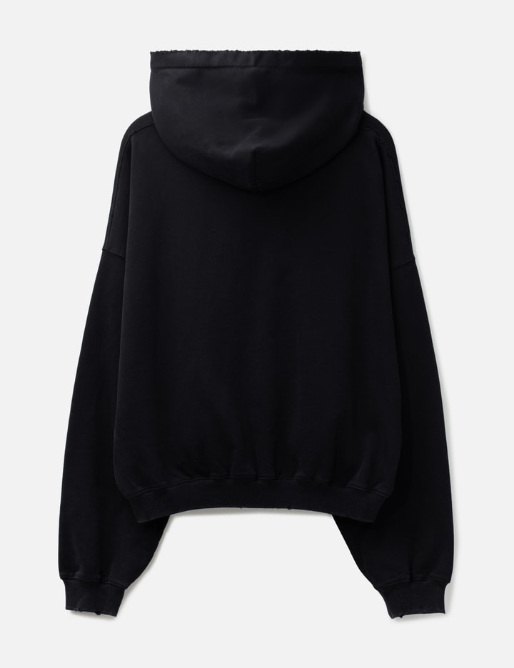 Thought We Friends "Soloman" Embroidered Hoodie In Washed Black