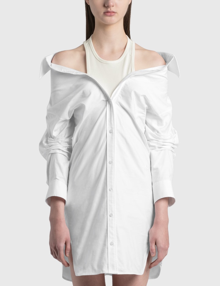 Off-Shoulder Shirt Dress With Inner Tank Placeholder Image