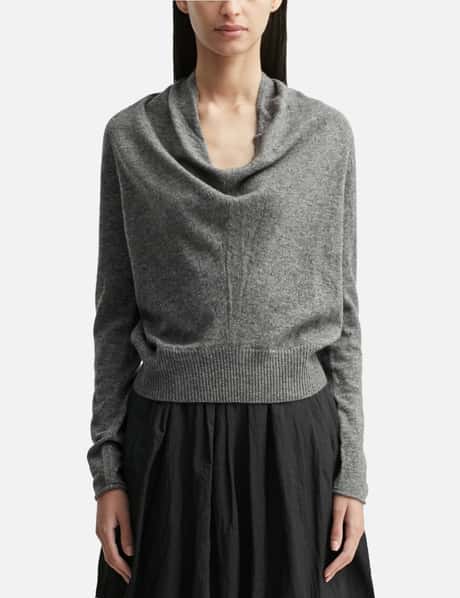 anggae Eyelet Knit Cowl Neck Pullover