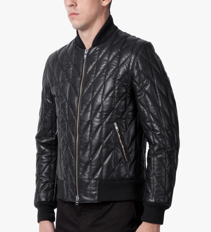 Black High Grain Diamond Bomber Jacket Placeholder Image