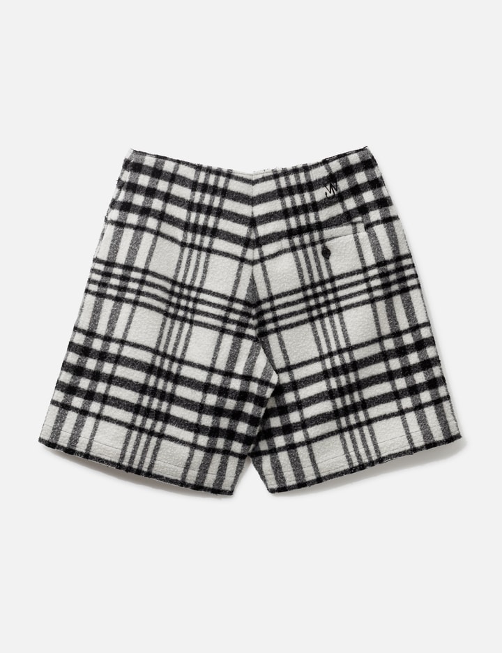 JW Anderson Wide Leg Plaid Wool Shorts