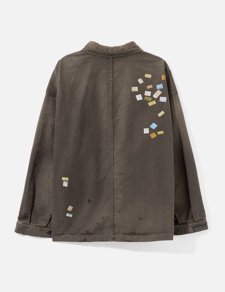 Maison Mihara Yasuhiro Price Tag Sticker Printed Repair Coverall Shirt
