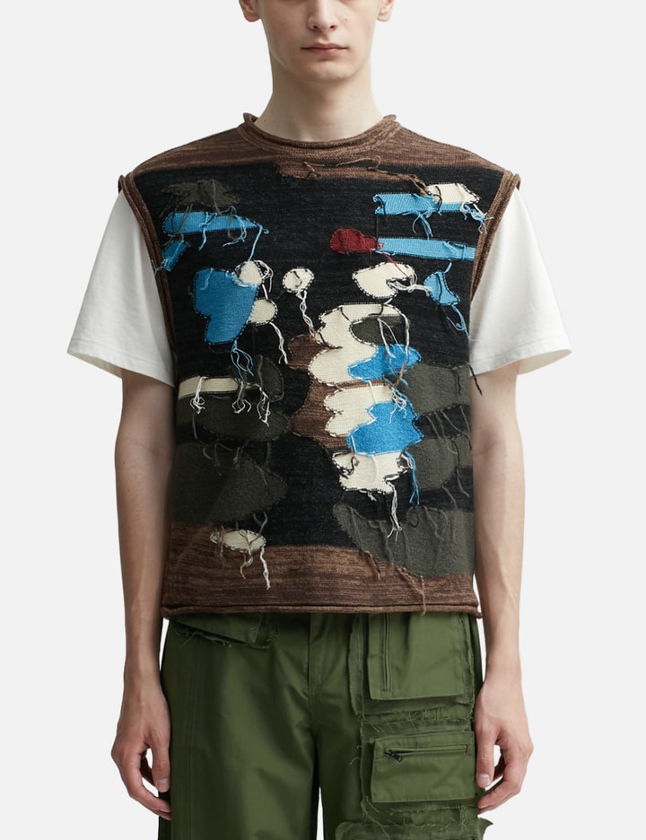 BLOTCH INTARSIA CREW-NECK VEST Placeholder Image