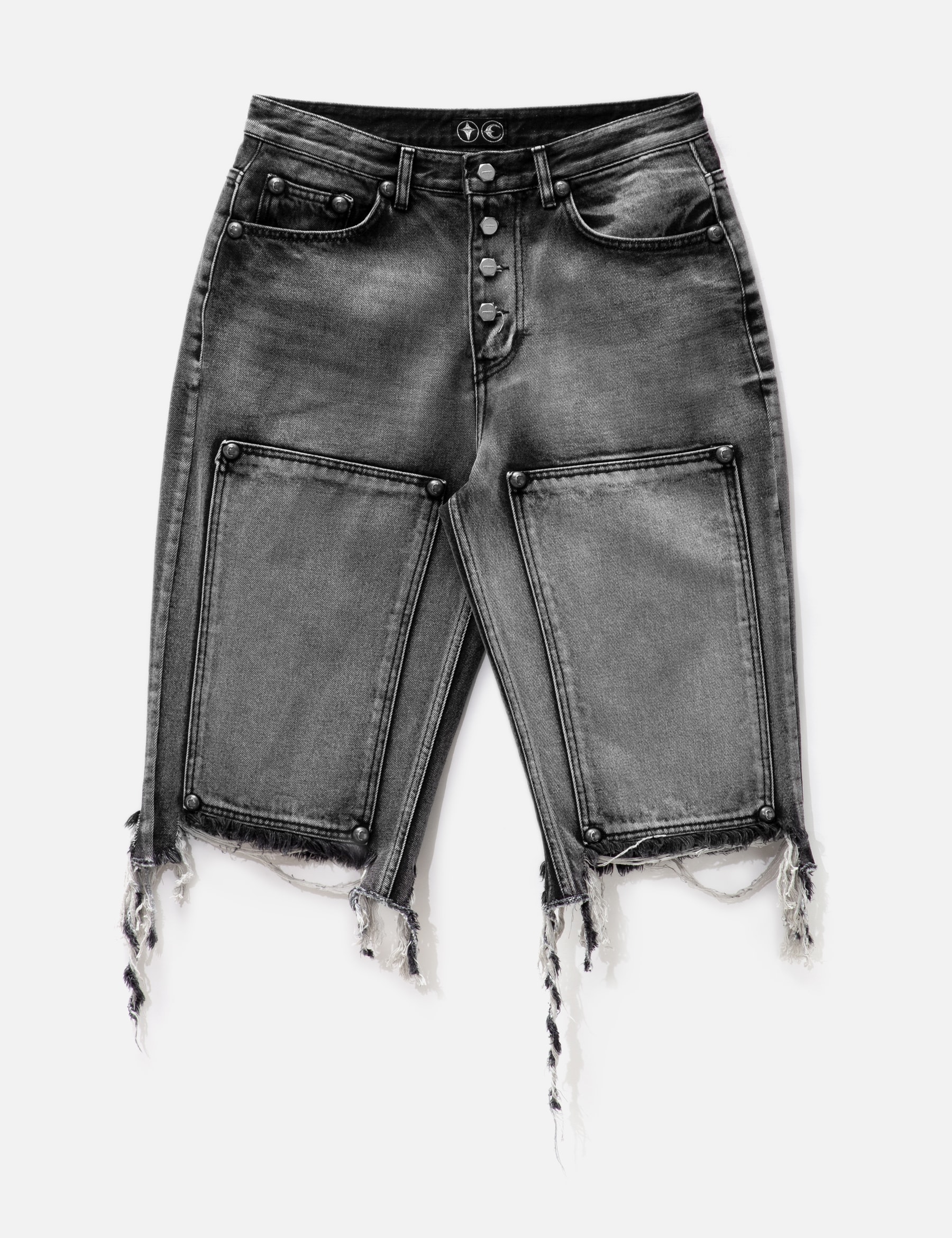 DOUBLE KNEE DENIM SHORTS view 16