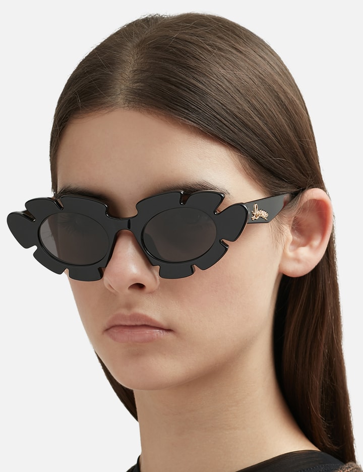 Shop Loewe Flower Sunglasses In Black