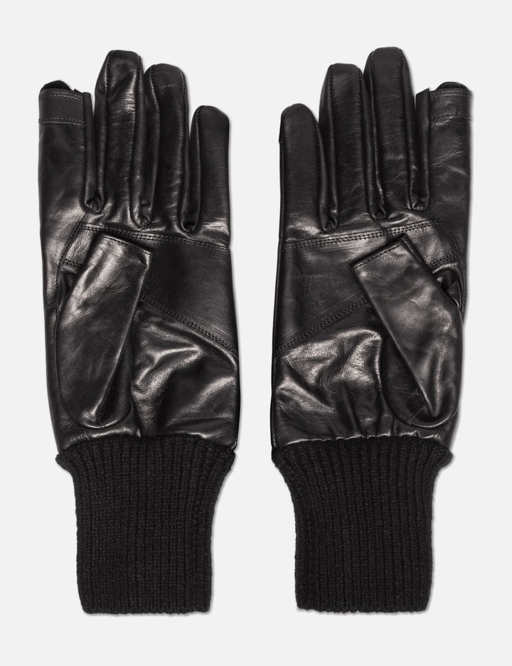 Rib Cuff Leather Gloves Placeholder Image