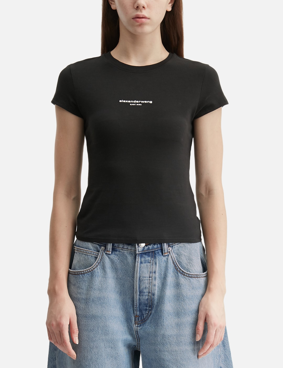 Logo Print Fitted Tee view 11