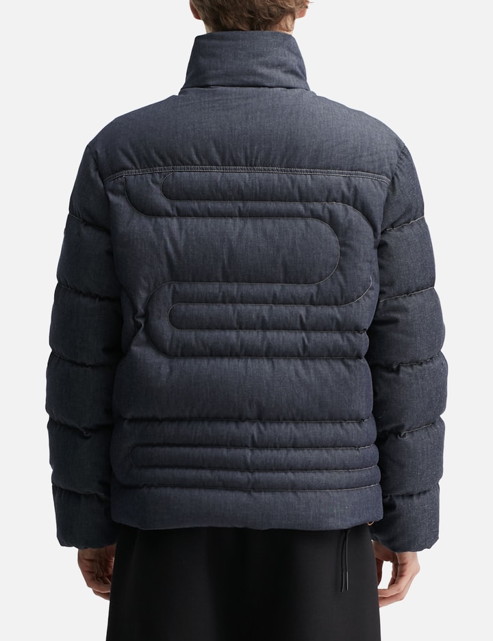 Moncler Xiaohai Snake-quilted Denim Short Down Jacket