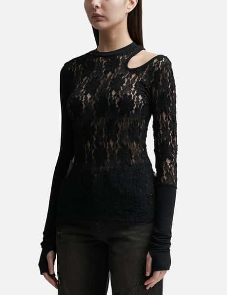 CUT-OUT FLORAL PANELED TOP view 7
