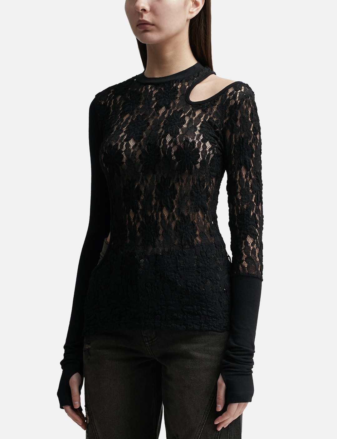 CUT-OUT FLORAL PANELED TOP view 8