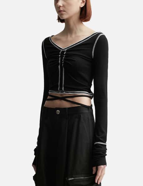 Shirred Long Sleeve T-Shirt view 7