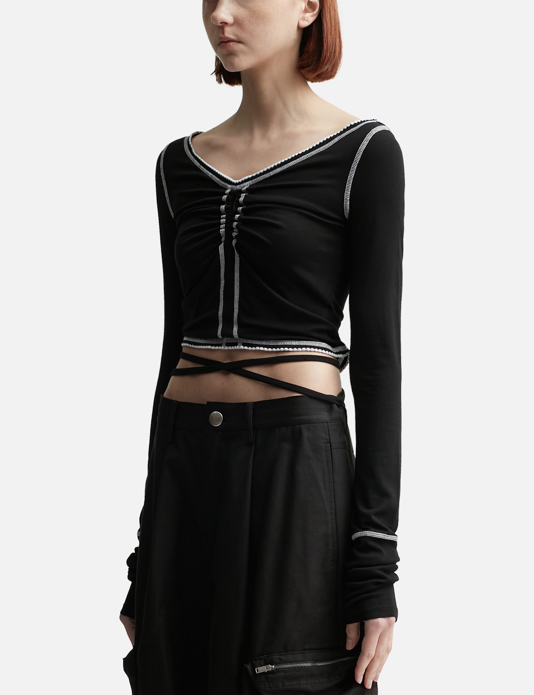 Shirred Long Sleeve T-Shirt view 8