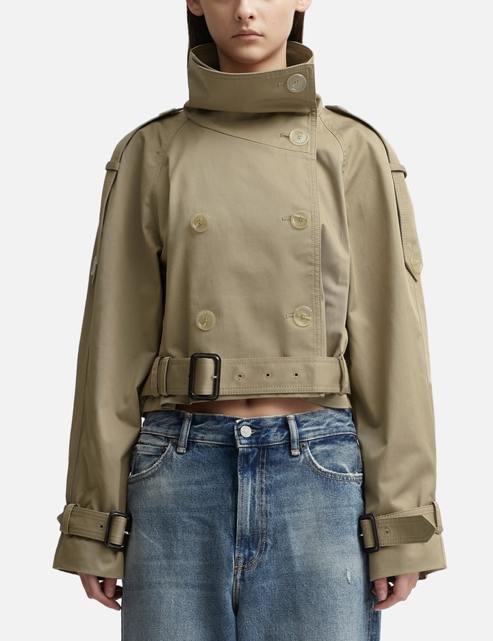 Acne Studios Double Breasted Trench Jacket In Beige