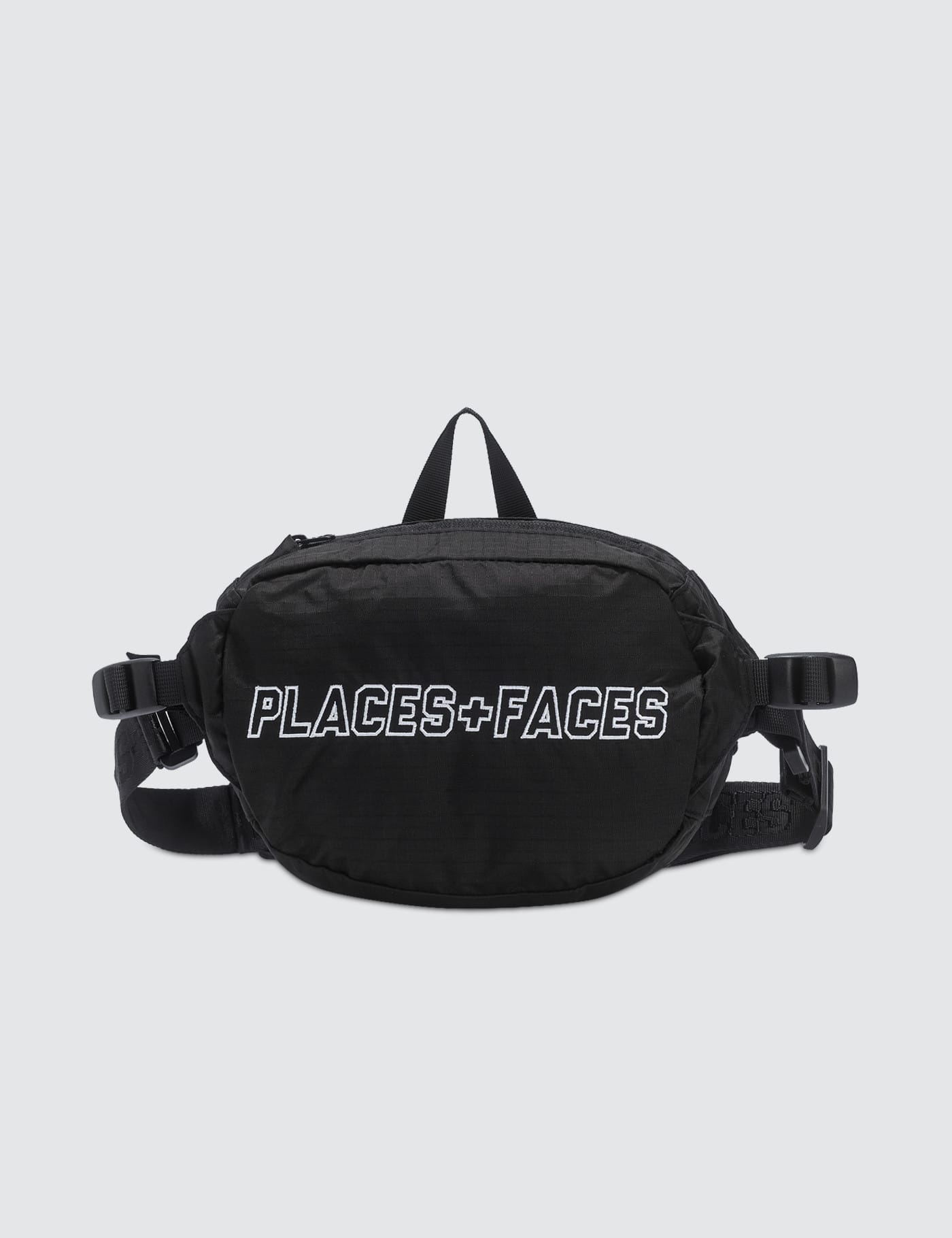 Places Faces Waist Bag Black White Logo Street Fashion Embroidered Logo 