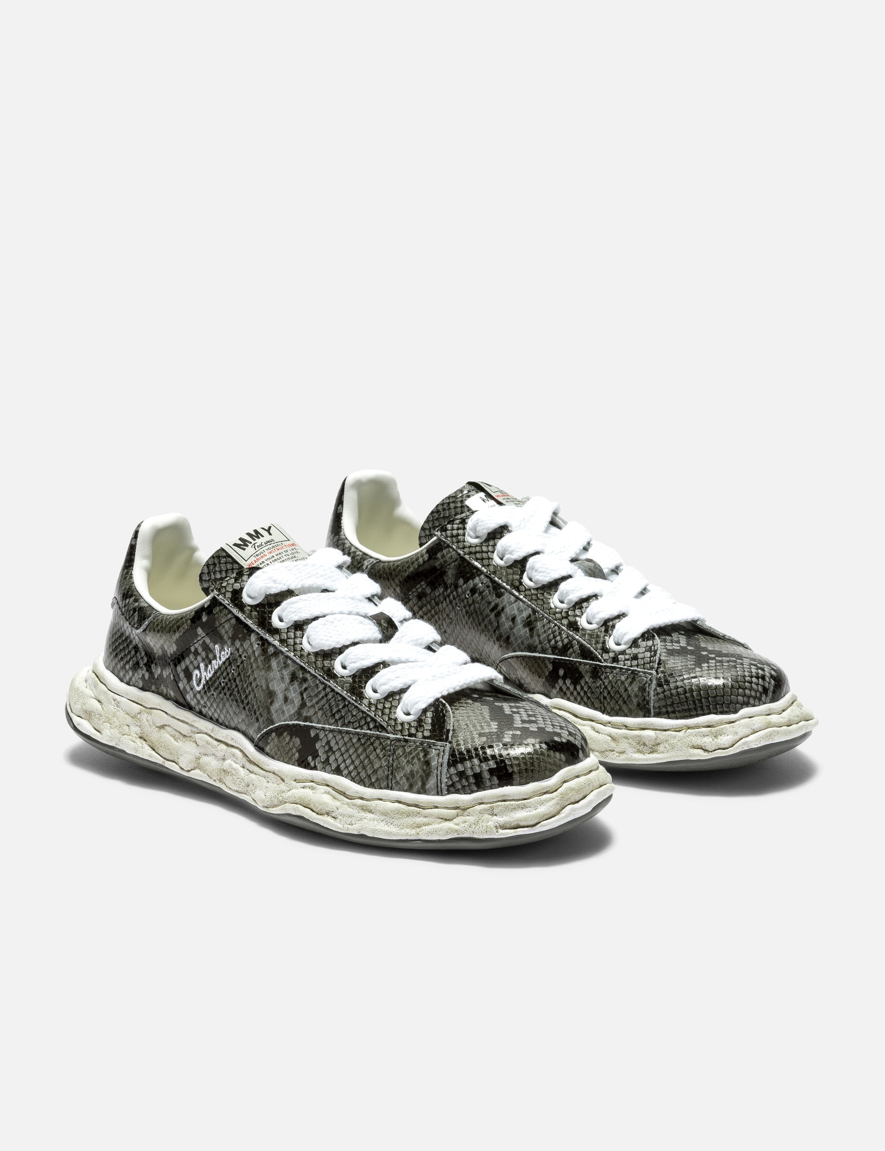 "CHARLES" OG Sole Python Printed Leather Low-Top Sneaker view 16