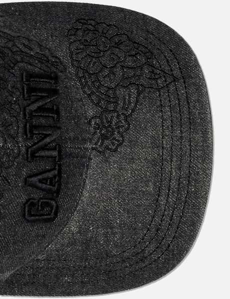 Washed Embroidery Denim Cap view 12