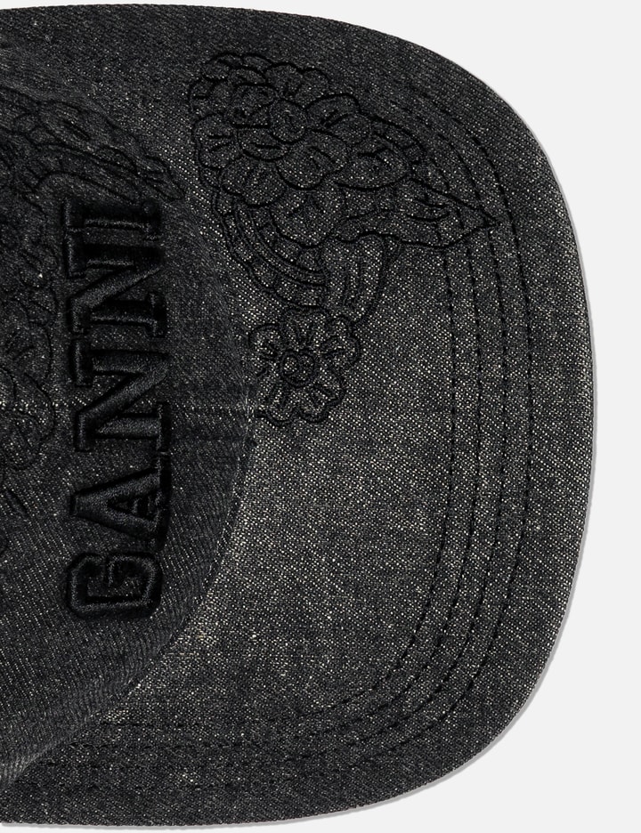 Washed Embroidery Denim Cap view 4